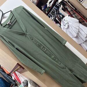 Isabel Maternity Dress, Green Ribbed, L